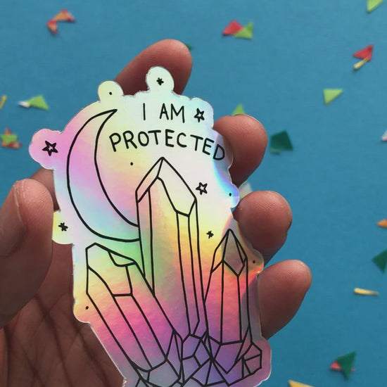 "I Am Protected" holographic sticker video