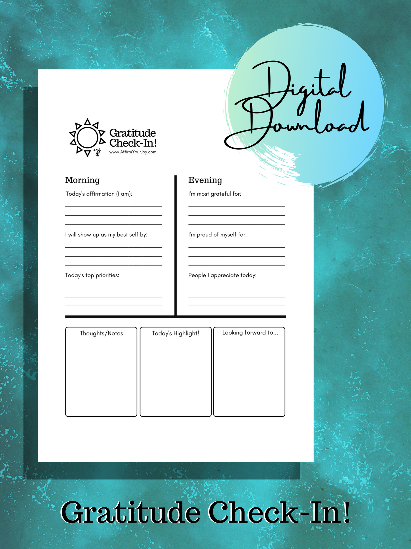 Gratitude Check-in Printable PDF