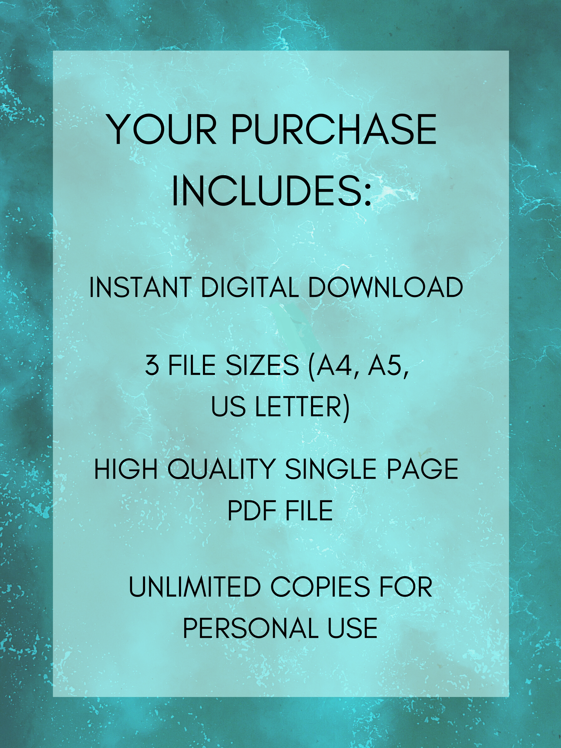 Instant digital download PDF comes in A4, A5, and US Letter sizes