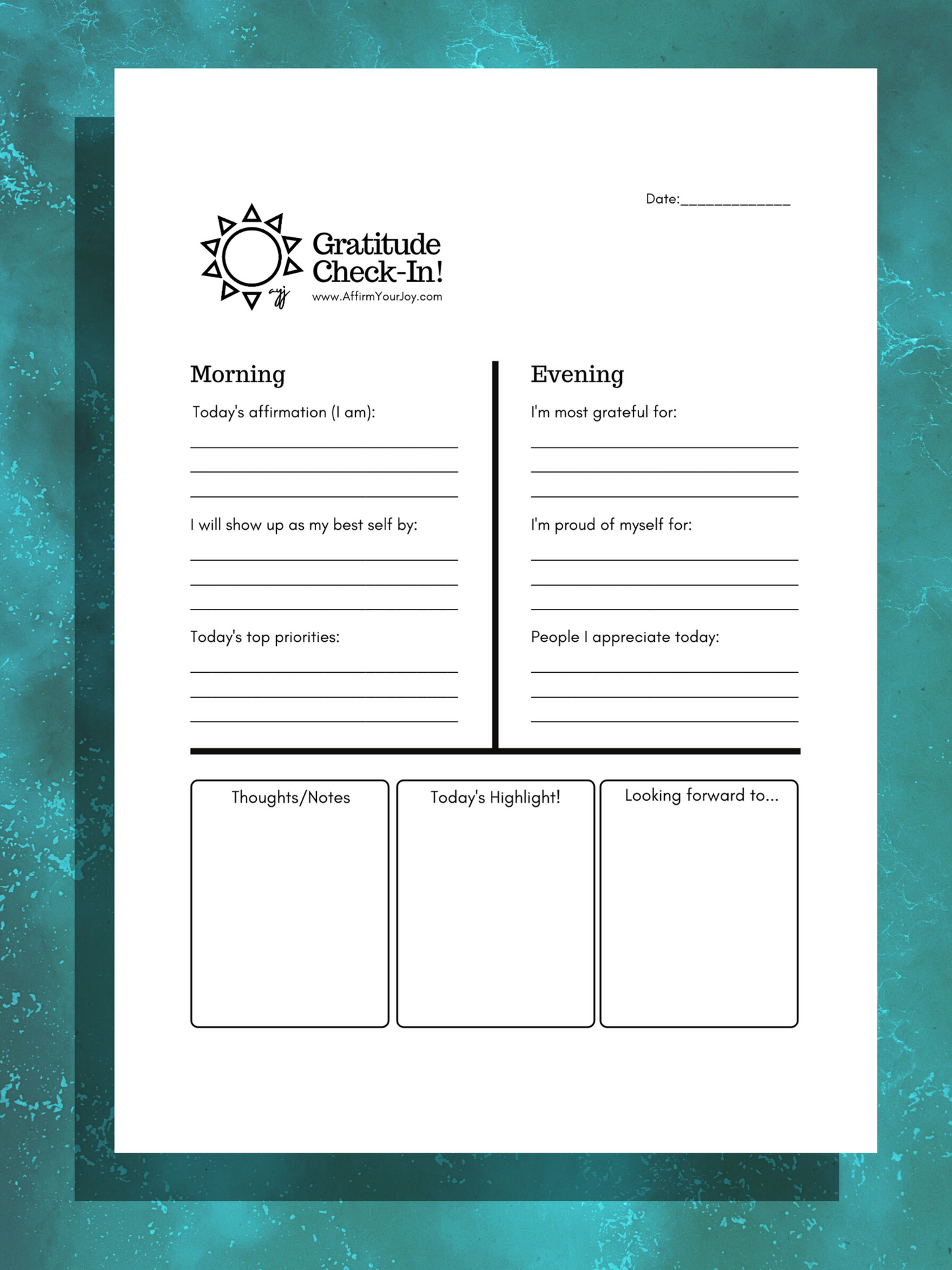 Gratitude Check-in Printable PDF