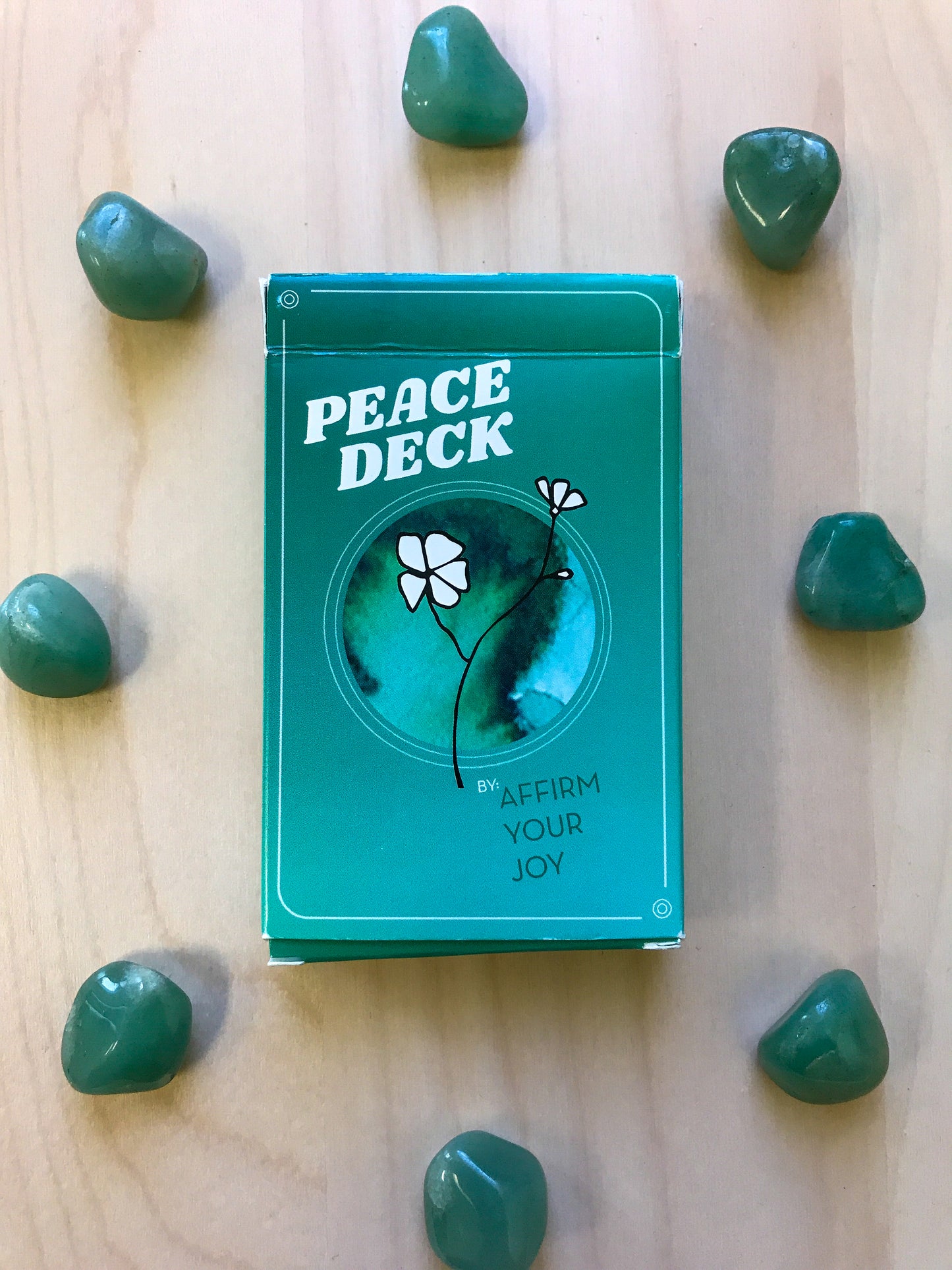 Peace Deck with Green Aventurine stones around it